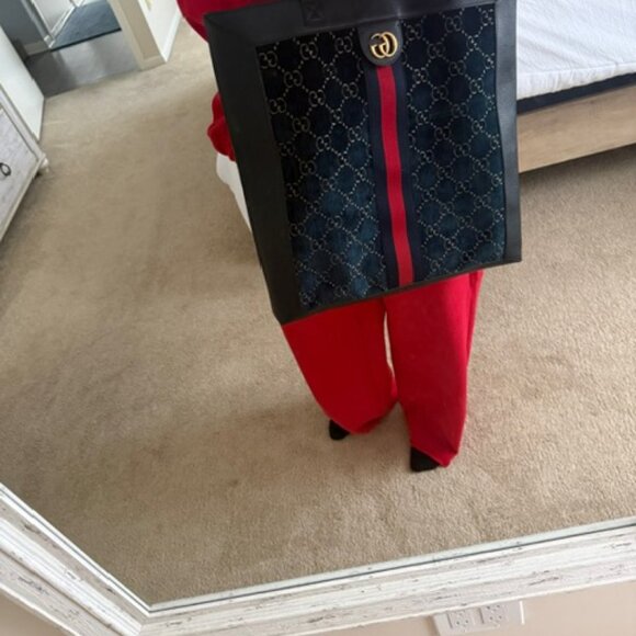 Gucci Ophidia Navy Blue Velour Tote - Picture 12 of 13